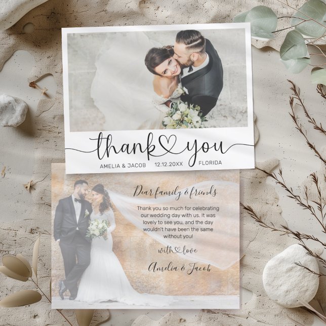 Simple Merci Cœur & Photo Mariage (Créateur téléchargé)