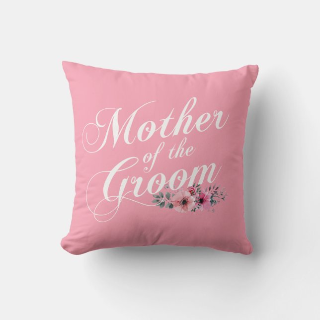 Simple Mère du Marié Mariage | Coussin Jetable (Recto)