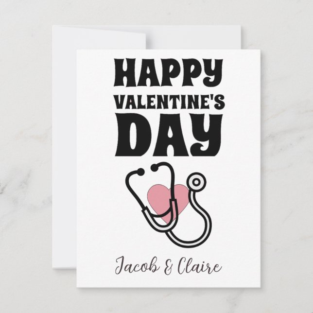 Simple mignonne coeur Joyeux Valentines jour Coupl (Devant)