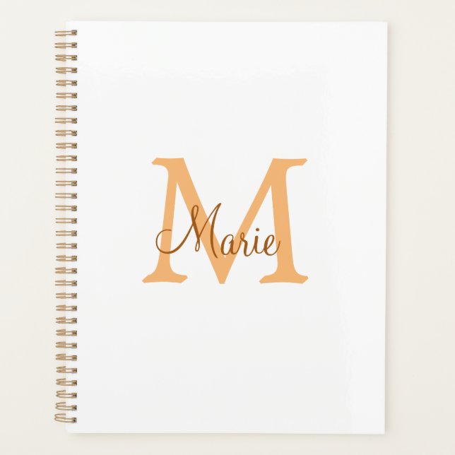 simple minimal add name monogram orange brown  thr (Devant)