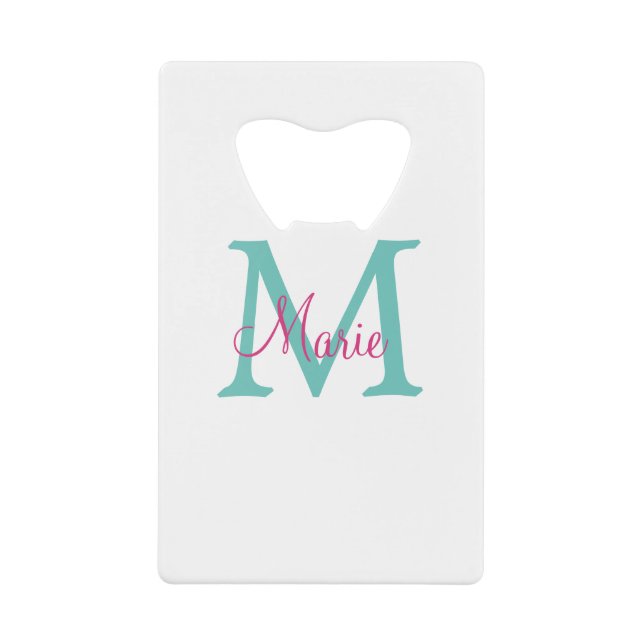 simple minimal ajouter nom monogramme vert rose bl (Devant)