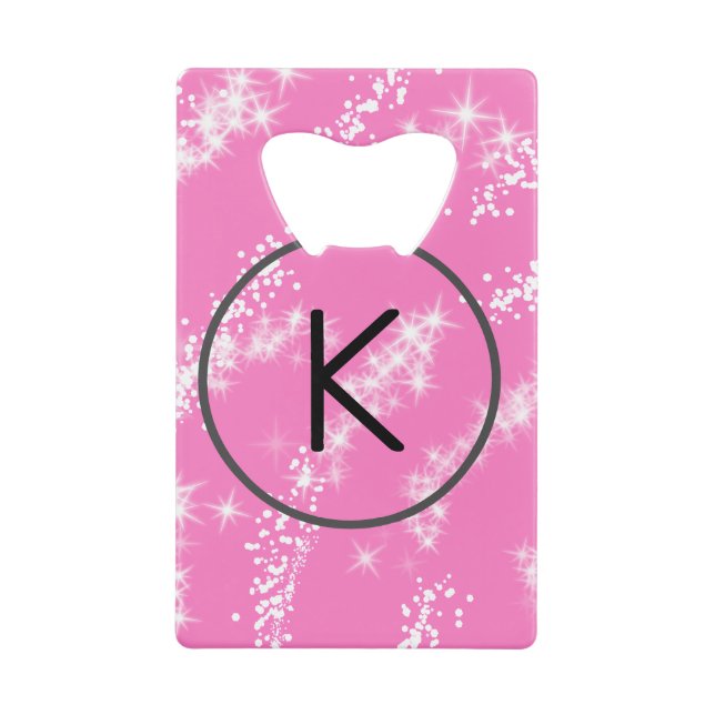 simple minimal blanc monogramme paillettes rose hy (Devant)