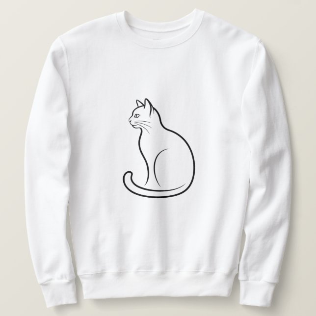 Simple Minimal Cat sweatshirt  (Design devant)