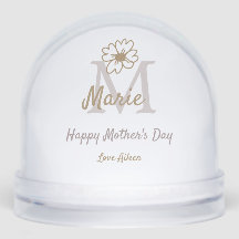 simple minimal mother's day monogram golden gray f