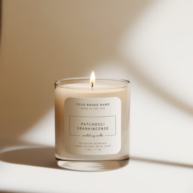 Simple minimaliste bougie soja noir Étiquette blan (Créateur téléchargé)