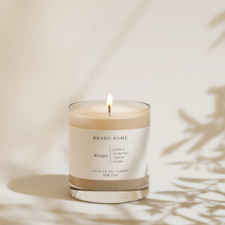Simple minimaliste bougie soja noir Étiquette blan