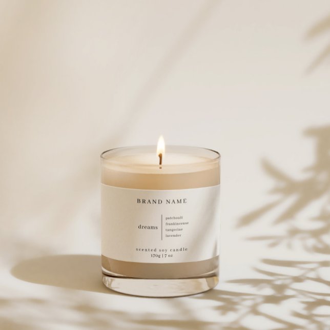 Simple minimaliste bougie soja noir Étiquette blan (Créateur téléchargé)
