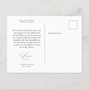 Simple minimaliste classique merci carte postale