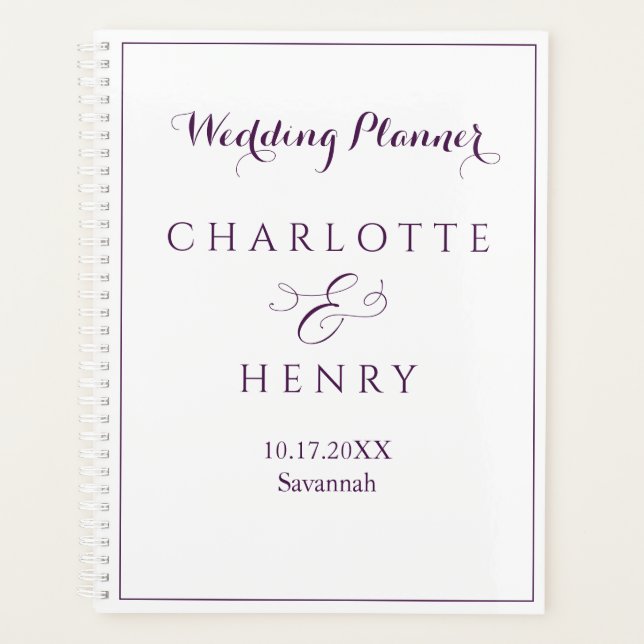 Simple minimaliste Élégant Mariage violet (Devant)