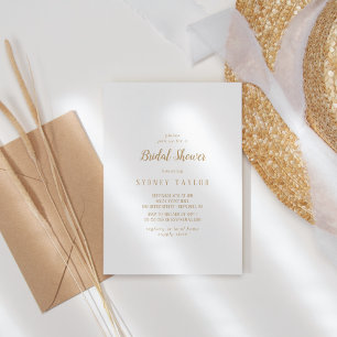 Simple Minimaliste Gold Bridal Shower Invitation