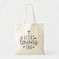 Simple minimaliste Jésus vous aime Sac fourre-tout