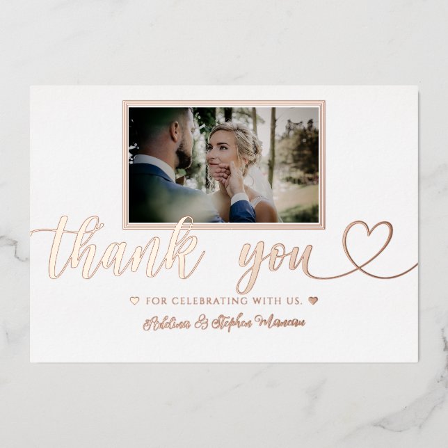 Simple minimaliste Mariage Carte de remerciements  (Recto)