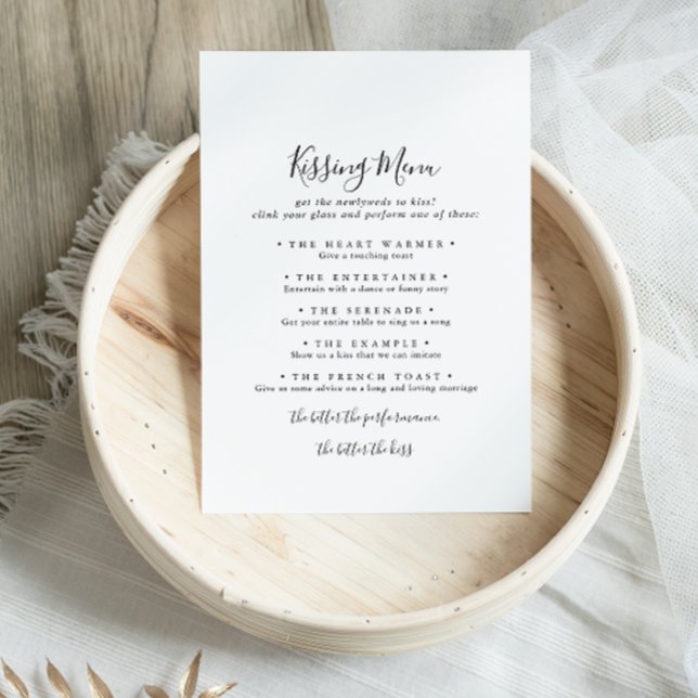 Simple minimaliste Mariage Kissing Menu Carte de j (Créateur téléchargé)