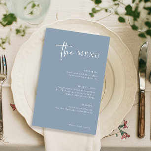 Simple minimaliste moderne   Menu Mariage bleu Dus