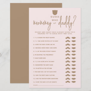 Simple minimaliste moderne ours Baby shower Jeu