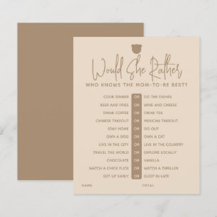Simple minimaliste moderne ours Baby shower Jeu