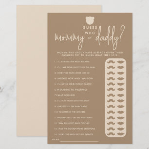Simple minimaliste moderne ours Baby shower Jeu