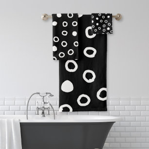Simple minimaliste Motif de bulle noire et blanche