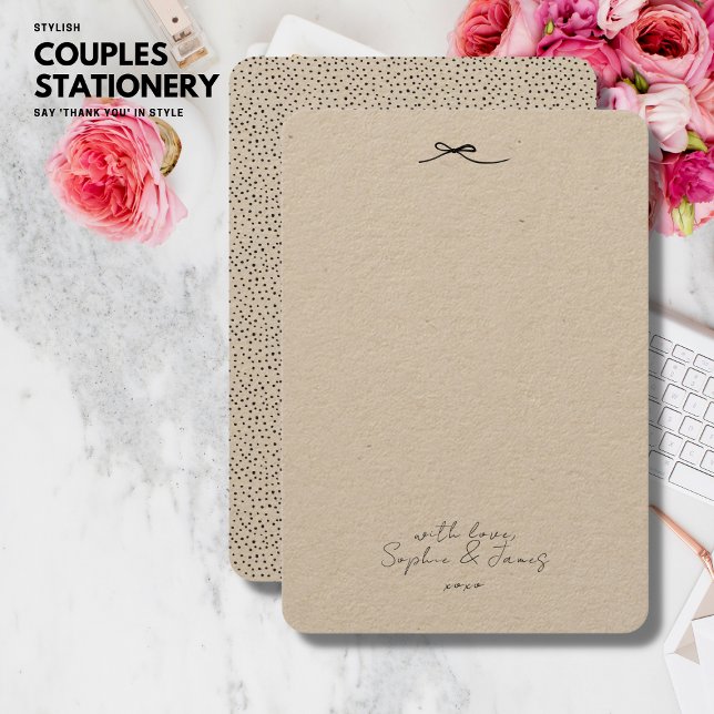 Simple Minimaliste Noir Merci Mariage Couple (Créateur téléchargé)