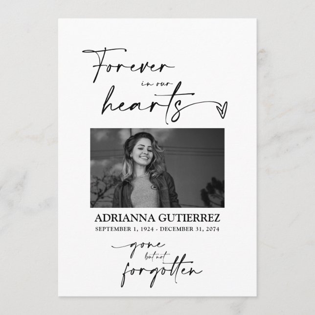 Simple minimaliste Photo Funeral Programme (Devant)