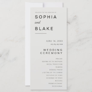 Simple minimaliste programme de mariage en platine