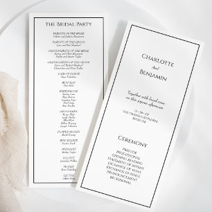 Simple minimaliste Programme moderne Mariage Appar