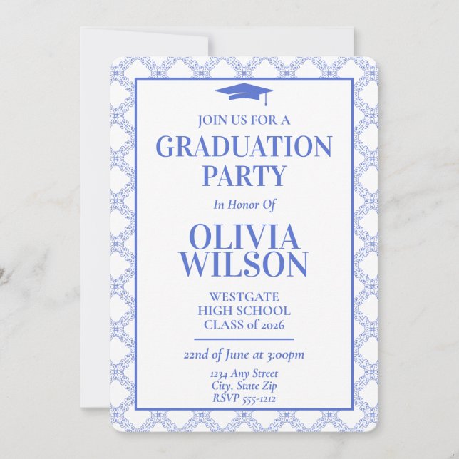 Simple Modern 2026 Graduation Party Invitation (Devant)