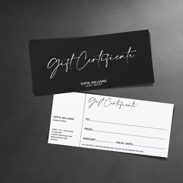 Simple Modern Cadeau Certificat carte cadeau ajout (Créateur téléchargé)