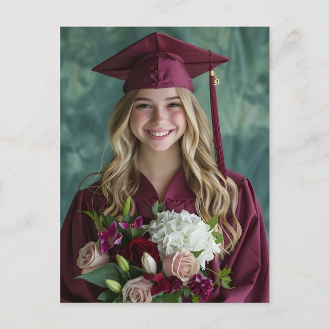 Simple Modern Calligraphy Graduation Invitation  (Devant)