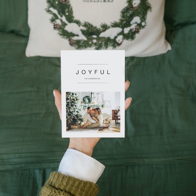Simple Modern Christmas Photo | Joyful Holiday (Créateur téléchargé)