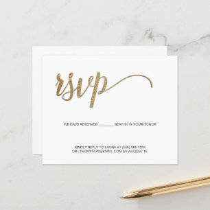 Simple Modern Gold RSVP sans envoi Siège réservé