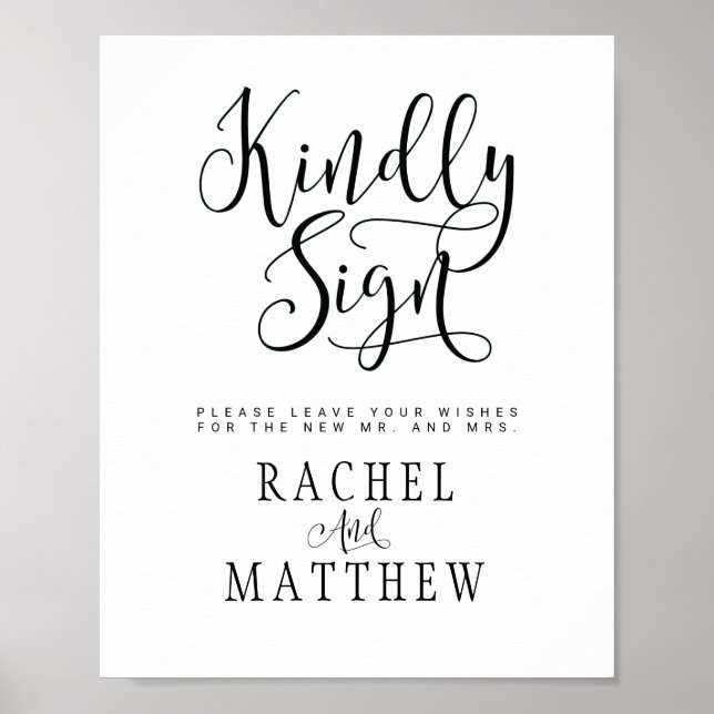 Simple&Modern Mariage Livre d'or Signaler l'affich (Devant)
