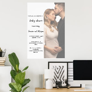 Simple Modern Photo Baby Shower Poster