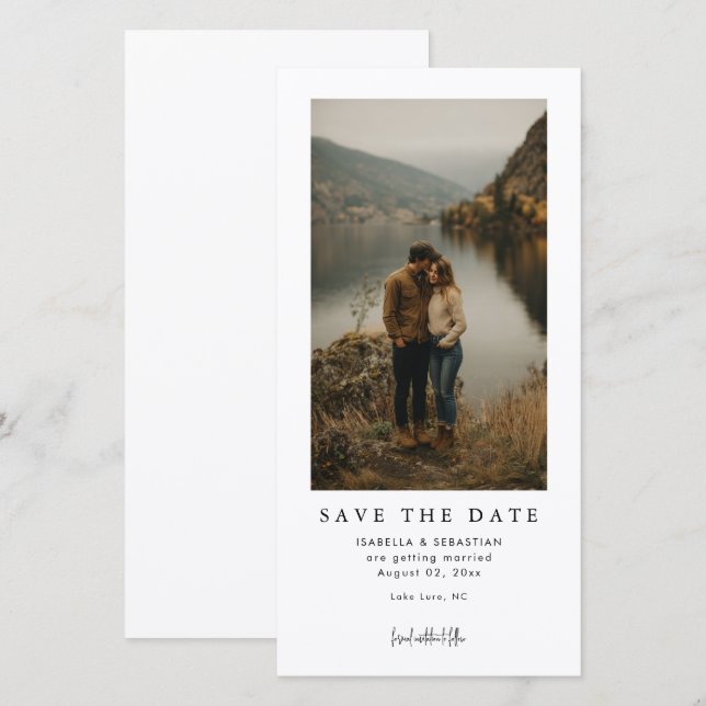Simple Modern Photo Wedding Save the Date (Devant / Derrière)