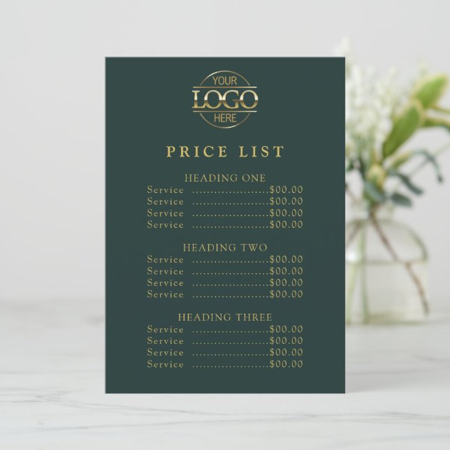 Simple Modern Professional Logo Menu Price List (Debout devant)