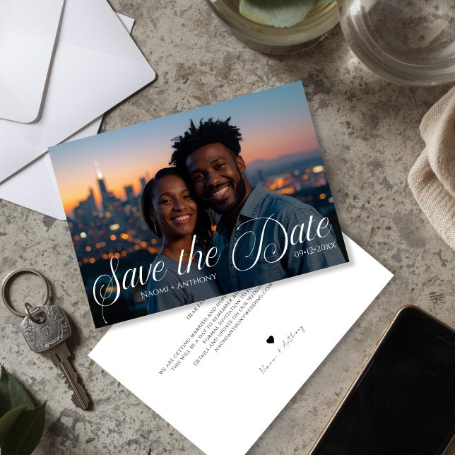 Simple Modern Text and Photo Wedding Save the Date (Simple Modern Text and Photo Wedding Save the Date)