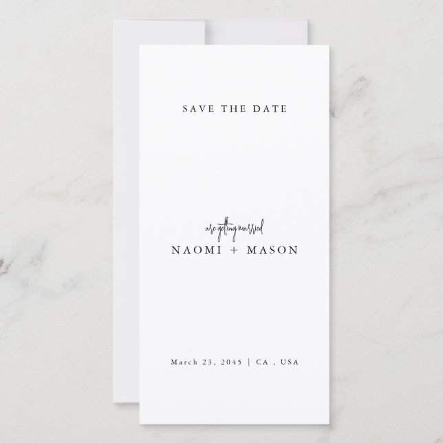 Simple Modern Wedding Save the Date with Photo (Dos)