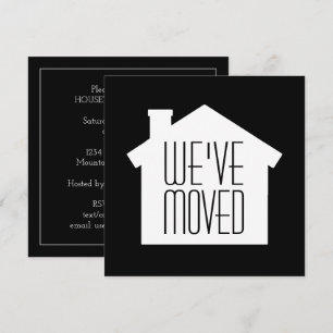 Simple moderne Accueil Fête Invitation Noir