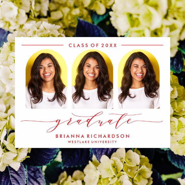 SIMPLE MODERNE ARCH SCRIPT GRADUCATION INVITATION (Créateur téléchargé)