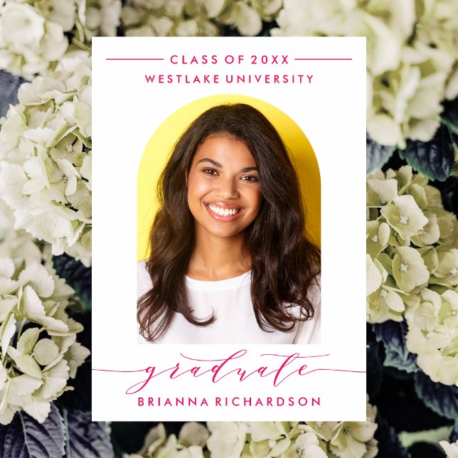 SIMPLE MODERNE ARCH SCRIPT GRADUCATION INVITATION (Créateur téléchargé)