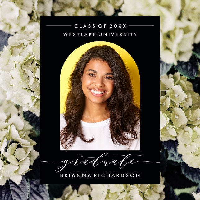 SIMPLE MODERNE ARCH SCRIPT GRADUCATION INVITATION (Créateur téléchargé)