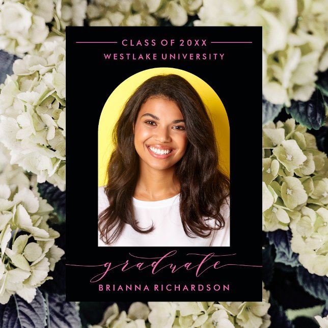 SIMPLE MODERNE ARCH SCRIPT GRADUCATION INVITATION (Créateur téléchargé)