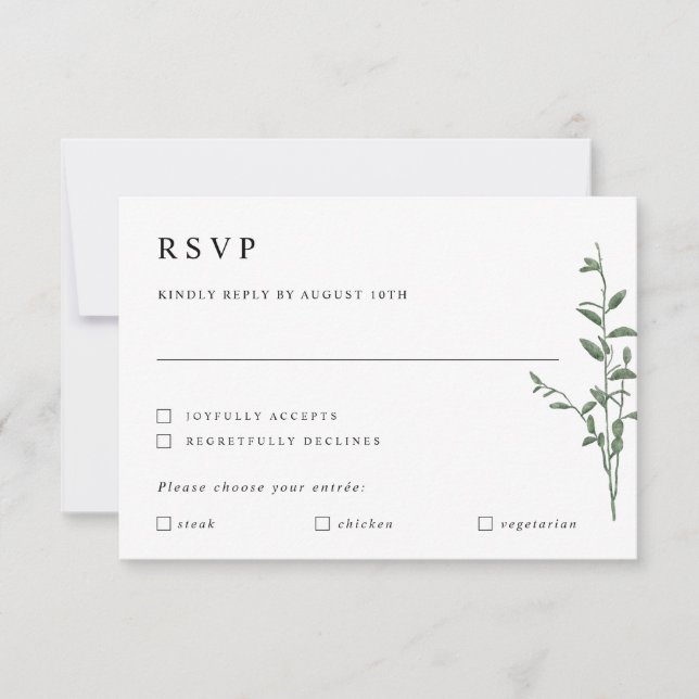 Simple Moderne Carte de Réponse de Mariage de Bran (Devant)