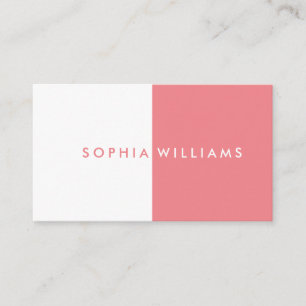 Simple Moderne Carte de Visite Corail et Blanc Pro