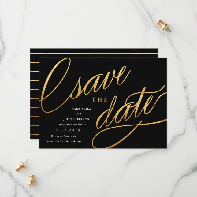 Simple Moderne Cartes de Sauvegarde des Dates | No (Devant/Arrière en situation)