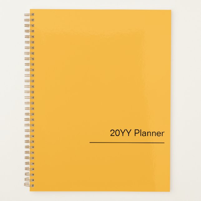 Simple Moderne Chaud Jaune Jaune Planificateur (Devant)