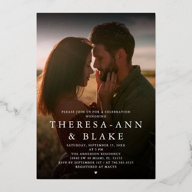 Simple moderne Elegant Couple's Shower Invitation (Recto)