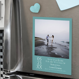 Simple moderne Enregistrer la date Photo Magnet Tu