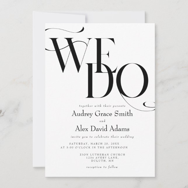 Simple Moderne Faire Carte d'Invitation de Mariage (Devant)