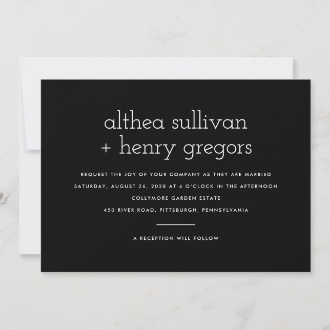 Simple Moderne Faire-Part de Mariage Recto-Verso  (Devant)